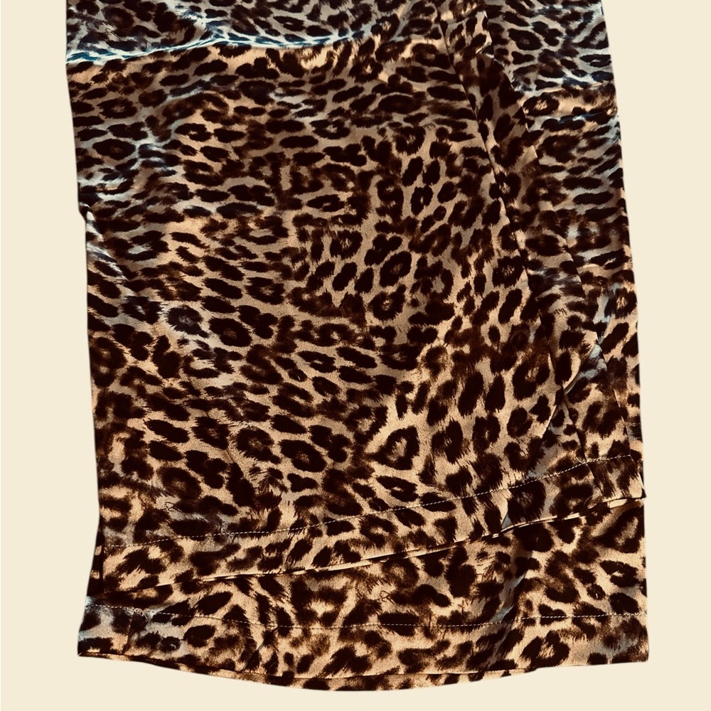 Things Between Wide Leg Pants Leopard Size Large Black Brown Red Stripe Flowy - Picture 8 of 13